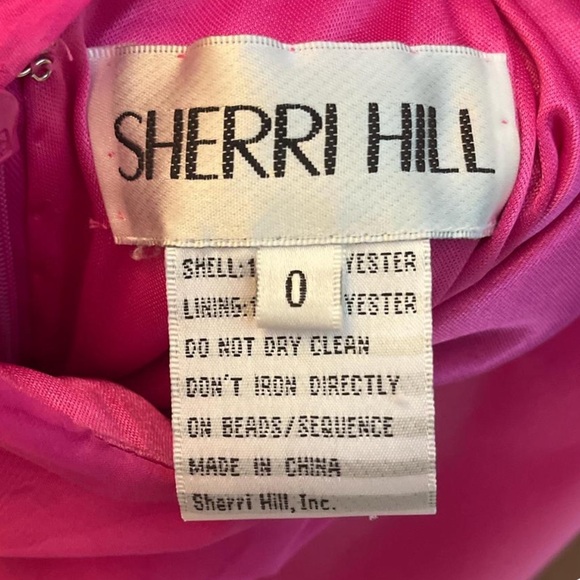 Pink Satin Gown with Ruffle Details - Picture 3 of 4